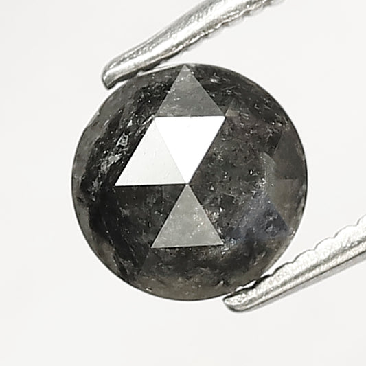 Black Color Round Rose Cut Rustic Diamond 1.32 Carat