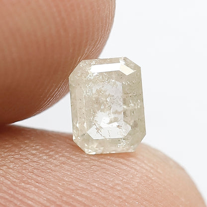 0.72 Ct Emerald Cut Salt & Pepper Diamond | 5.60 mm Natural Earth Mined Loose Diamond