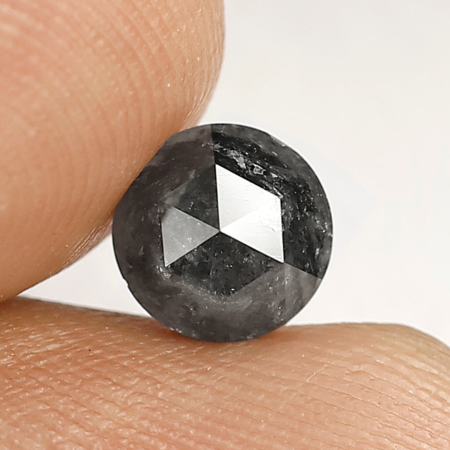 Black Color Round Rose Cut Rustic Diamond 1.32 Carat