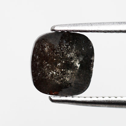 1.19 CT Cushion Cut Blackish Gray Salt and Pepper Diamond, Natural Loose Conflict Free Diamond for Engagement Ring