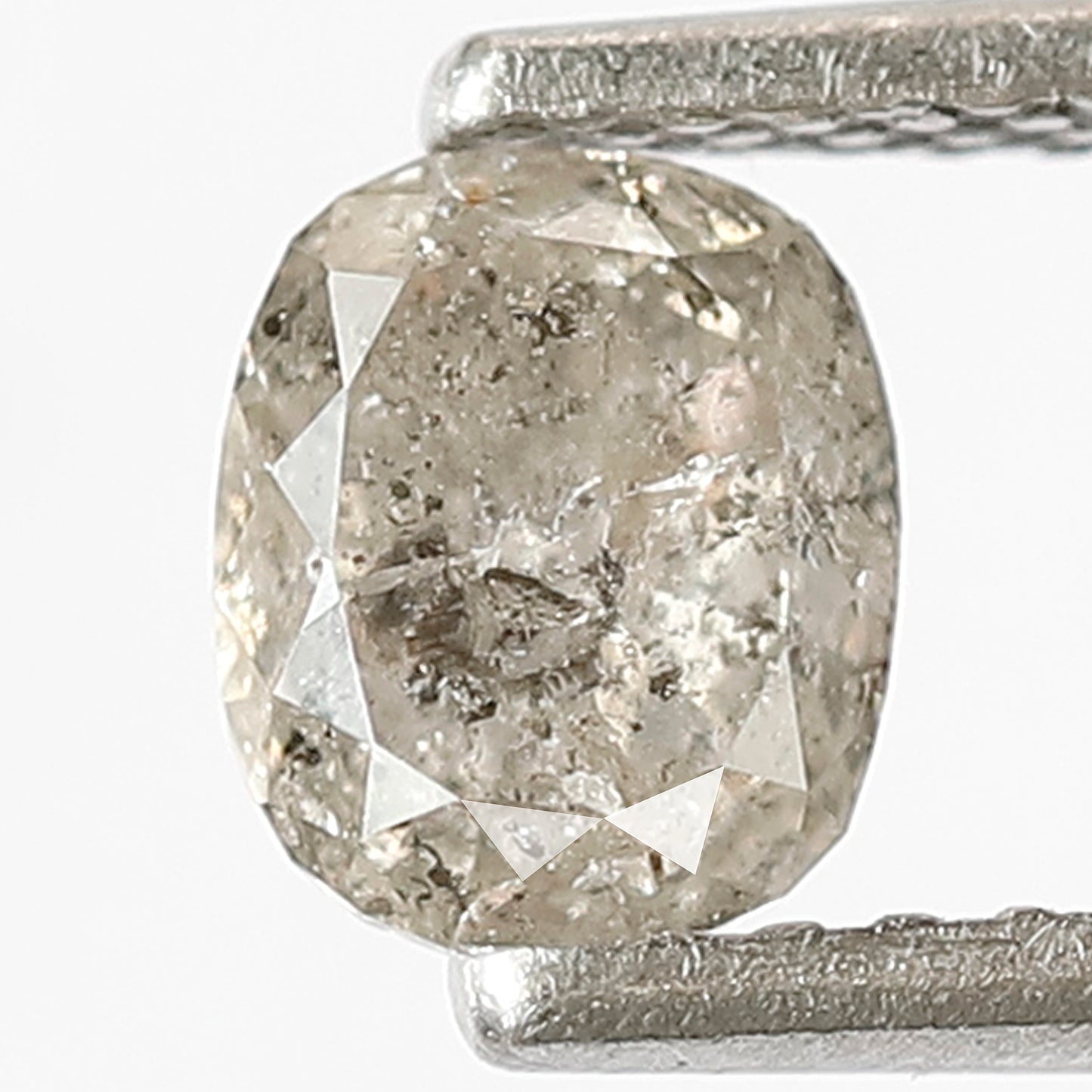 0.75 CT Oval Shape Salt and Pepper Diamond, 5.60 MM Gray Black Salt and Pepper Diamond For Bridal Ring