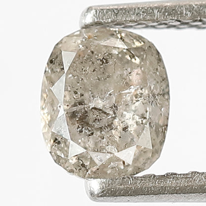 0.75 CT Oval Shape Salt and Pepper Diamond, 5.60 MM Gray Black Salt and Pepper Diamond For Bridal Ring