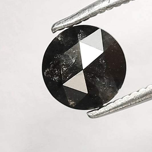 1.01 Carat Round Rose Cut Natural Salt and Pepper Diamond