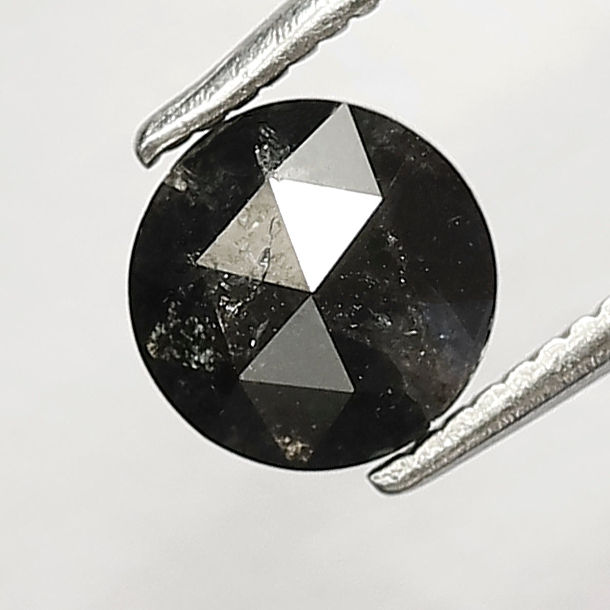 1.01 Carat Round Rose Cut Natural Salt and Pepper Diamond