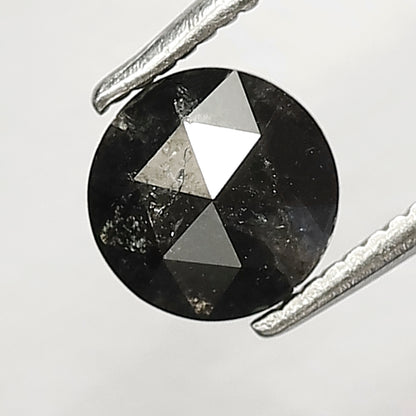 1.01 Carat Round Rose Cut Natural Salt and Pepper Diamond