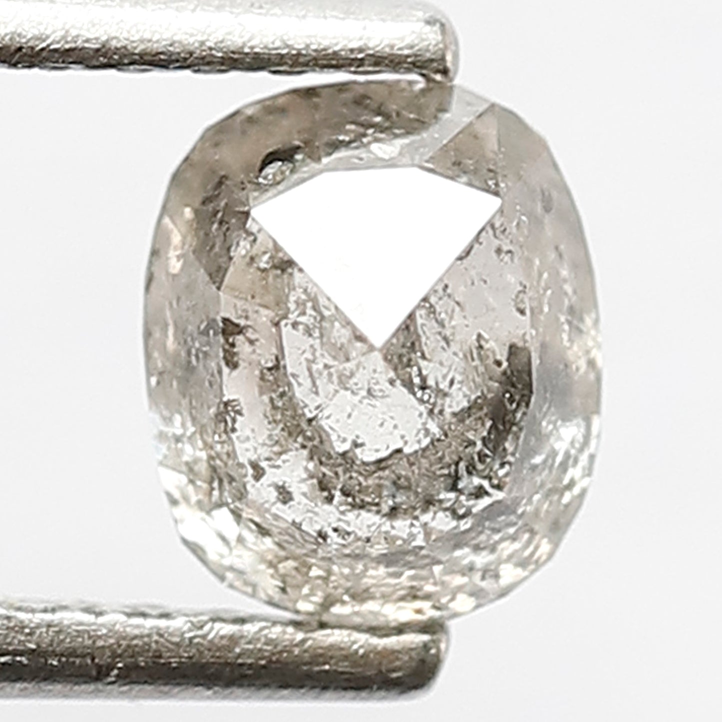 0.75 CT Oval Shape Salt and Pepper Diamond, 5.60 MM Gray Black Salt and Pepper Diamond For Bridal Ring