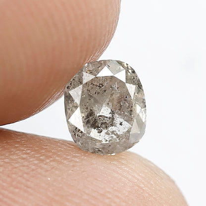 0.75 CT Oval Shape Salt and Pepper Diamond, 5.60 MM Gray Black Salt and Pepper Diamond For Bridal Ring