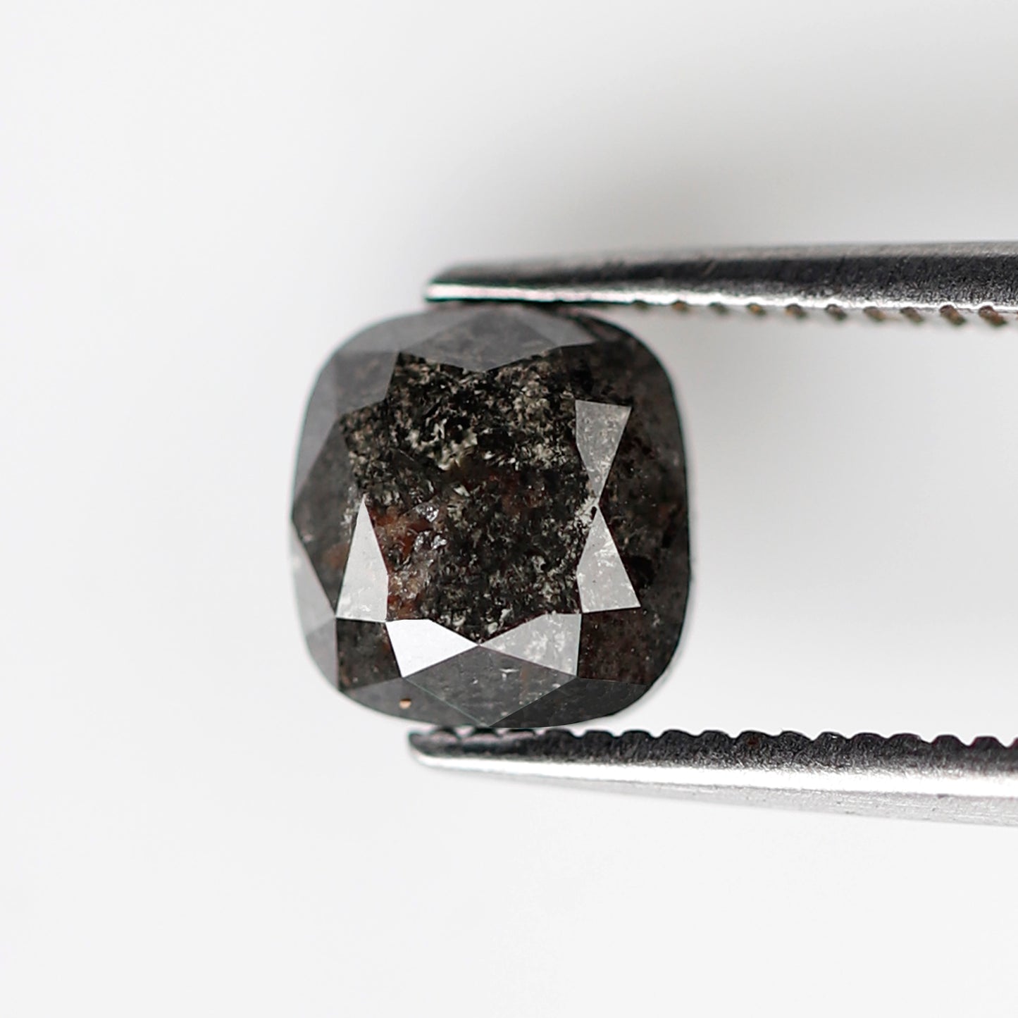 1.19 CT Cushion Cut Blackish Gray Salt and Pepper Diamond, Natural Loose Conflict Free Diamond for Engagement Ring