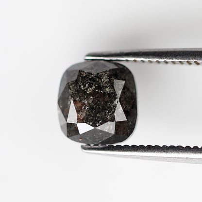 1.19 CT Cushion Cut Blackish Gray Salt and Pepper Diamond, Natural Loose Conflict Free Diamond for Engagement Ring