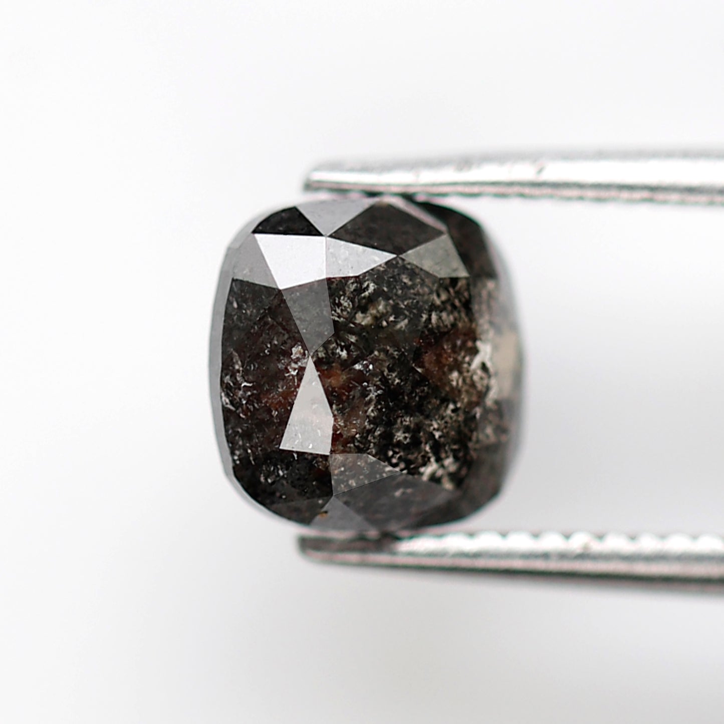 1.19 CT Cushion Cut Blackish Gray Salt and Pepper Diamond, Natural Loose Conflict Free Diamond for Engagement Ring