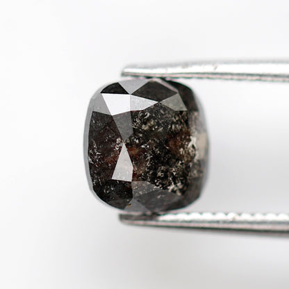 1.19 CT Cushion Cut Blackish Gray Salt and Pepper Diamond, Natural Loose Conflict Free Diamond for Engagement Ring