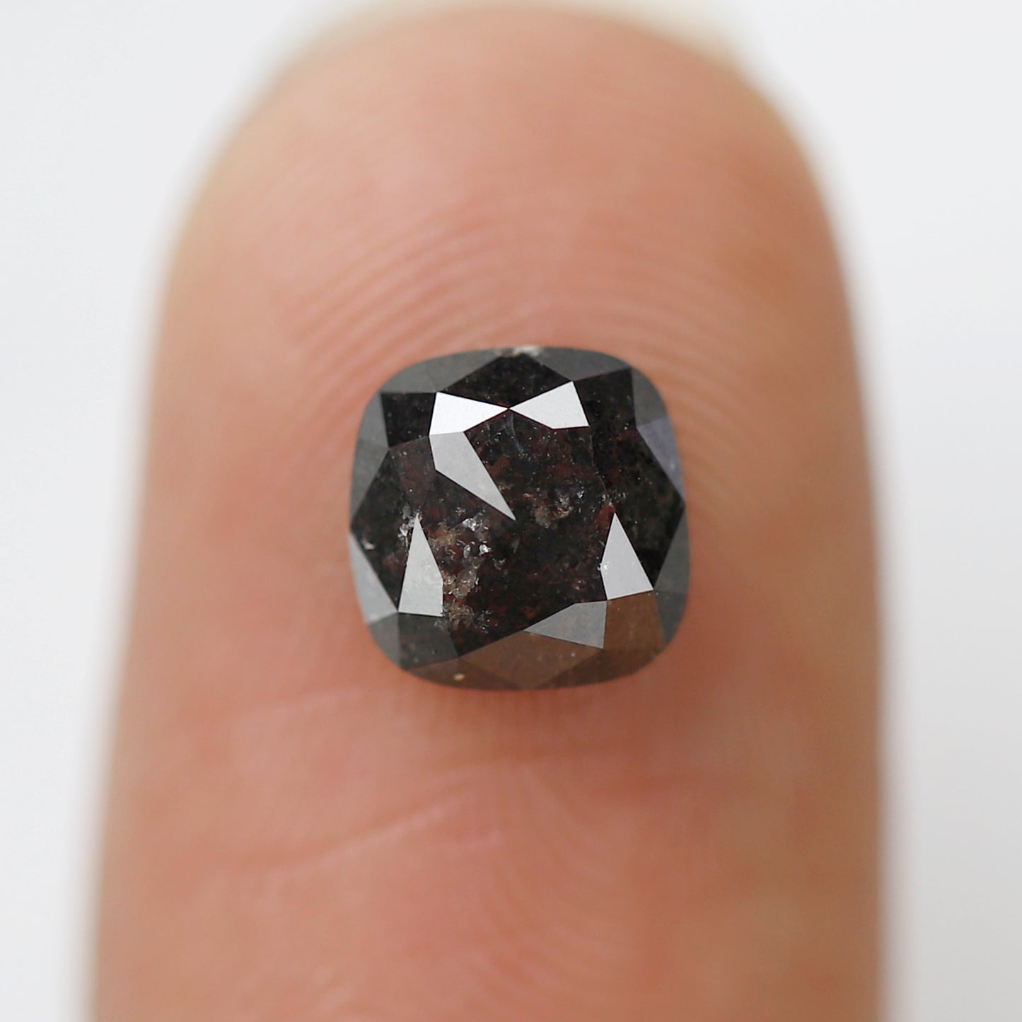 1.19 CT Cushion Cut Blackish Gray Salt and Pepper Diamond, Natural Loose Conflict Free Diamond for Engagement Ring