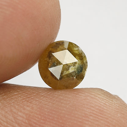 Fancy Green Color Rustic Rose Cut Diamond 1.14 Carat