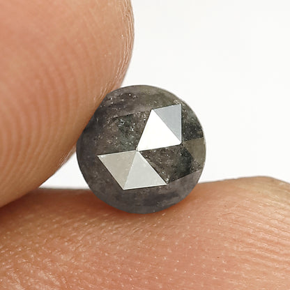 Round Shape Rose Cut Loose Black Color Rustic Diamond 0.79 Carat