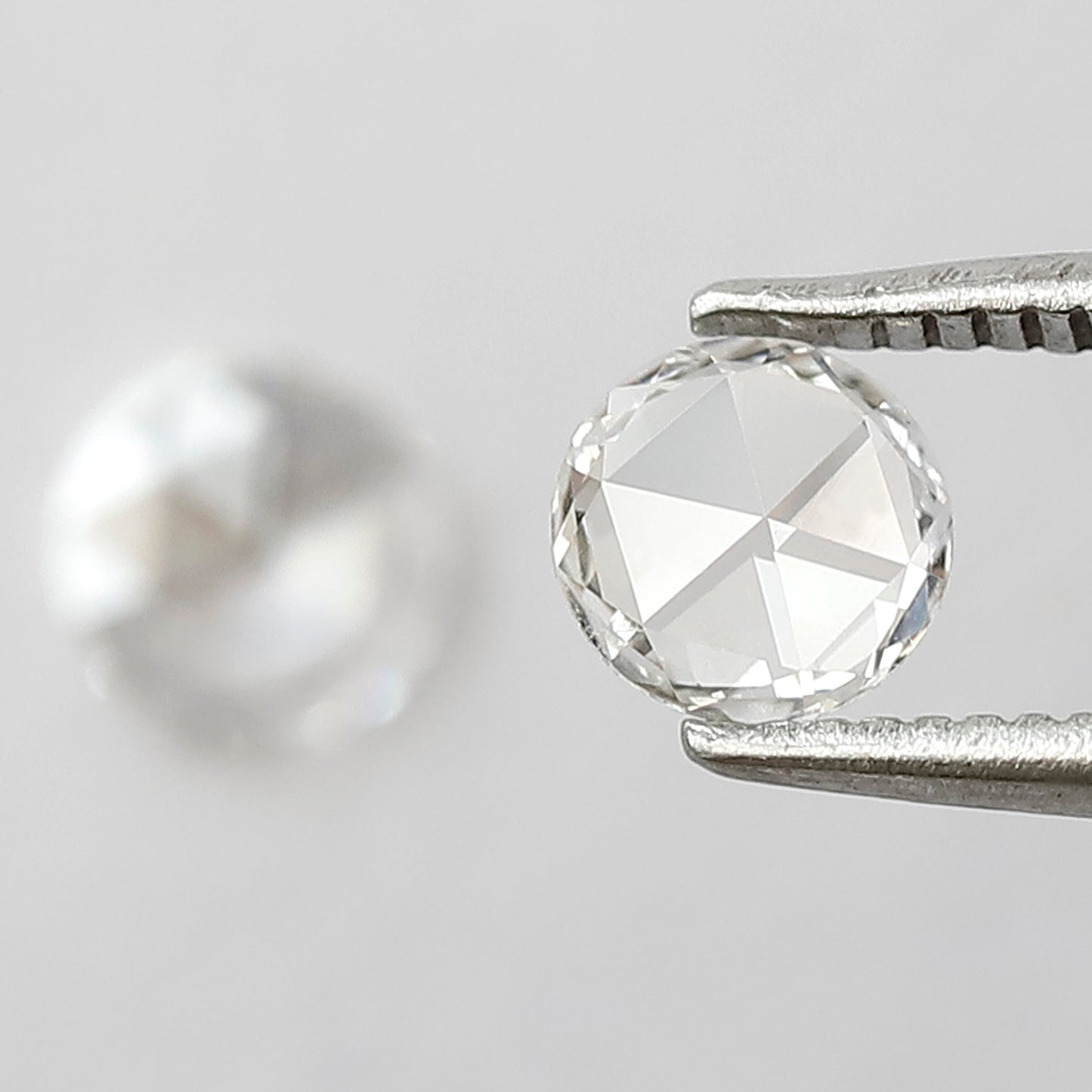 0.57 CT Round Rose Cut Diamond Pair, Natural FG VS Loose Diamonds 5.00 mm For Earrings