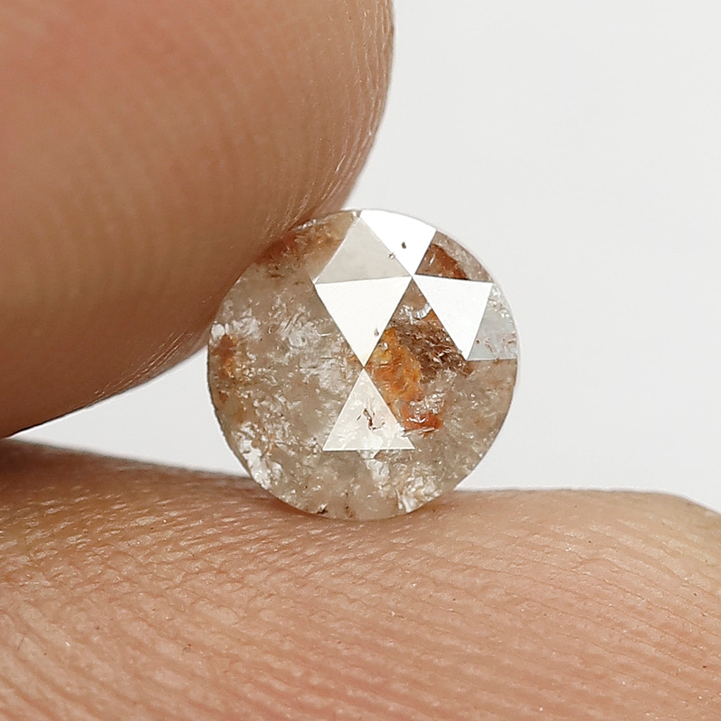 Fancy Reddish Grey Color Round Shape Rose Cut Loose Diamond 0.66 Carat