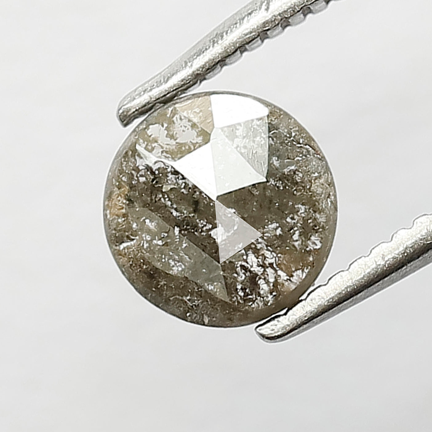 Grey Blackish Round Shape Salt and Pepper Loose Natural Rustic Diamond 0.55 Carat