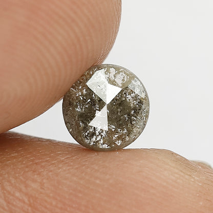 Grey Blackish Round Shape Salt and Pepper Loose Natural Rustic Diamond 0.55 Carat