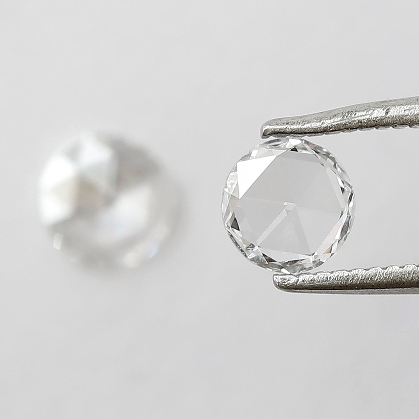 0.57 CT Round Rose Cut Diamond Pair, Natural FG VS Loose Diamonds 5.00 mm For Earrings