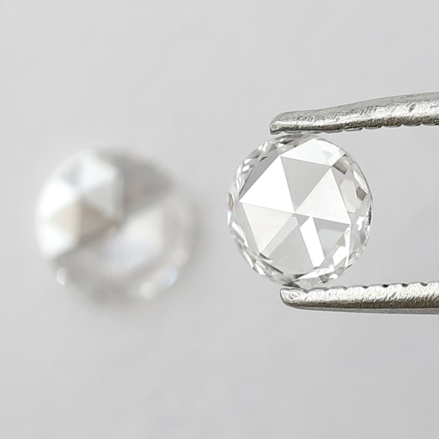 0.57 CT Round Rose Cut Diamond Pair, Natural FG VS Loose Diamonds 5.00 mm For Earrings