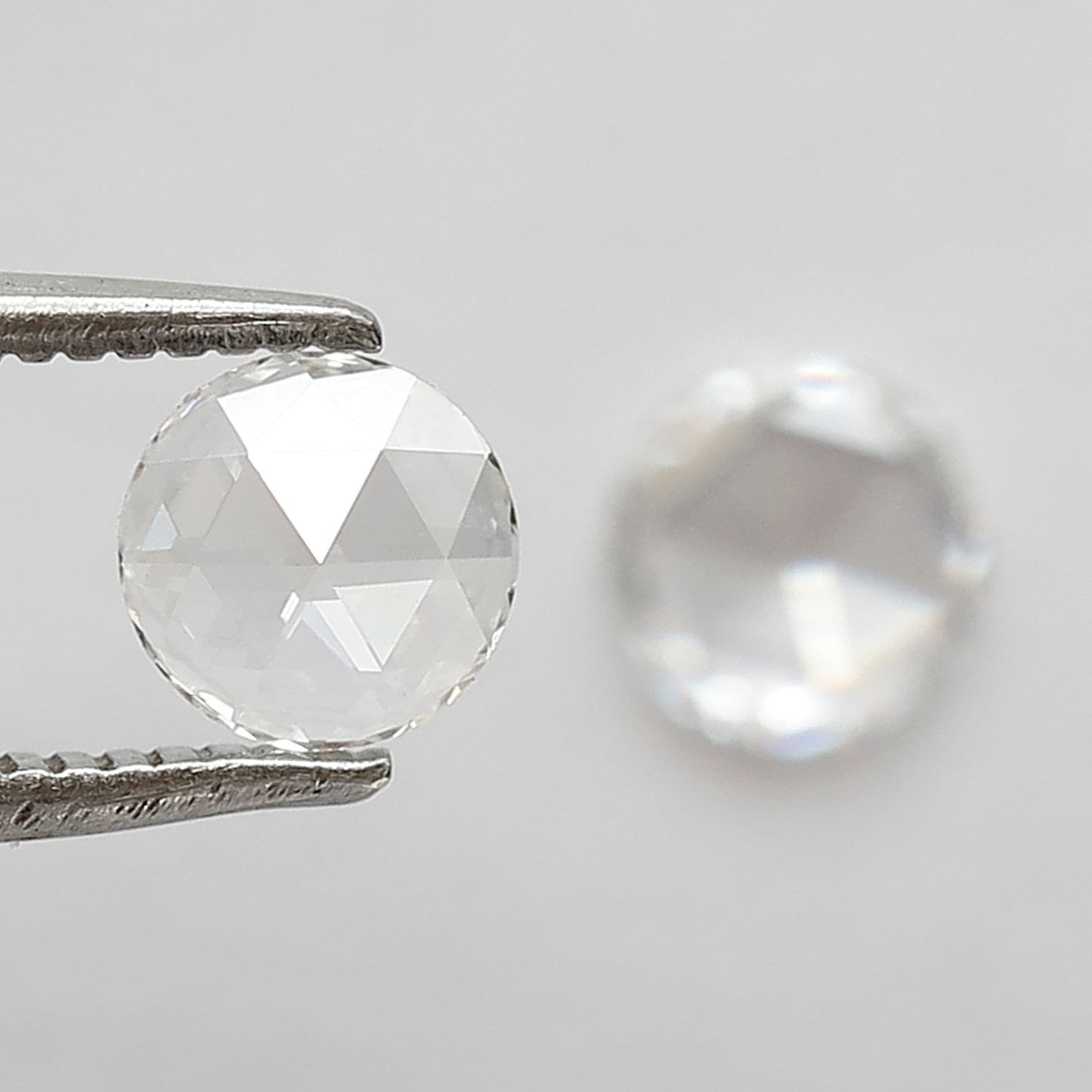 0.57 CT Round Rose Cut Diamond Pair, Natural FG VS Loose Diamonds 5.00 mm For Earrings