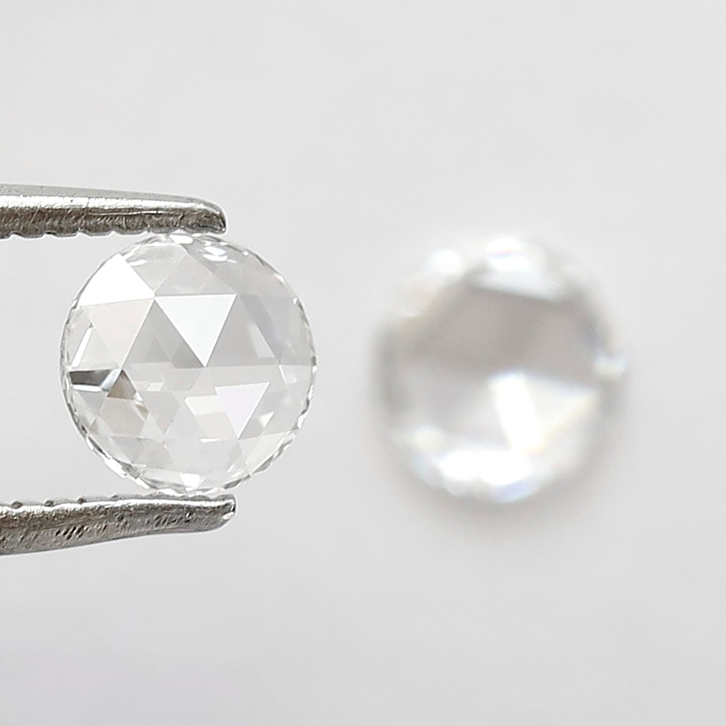 0.57 CT Round Rose Cut Diamond Pair, Natural FG VS Loose Diamonds 5.00 mm For Earrings