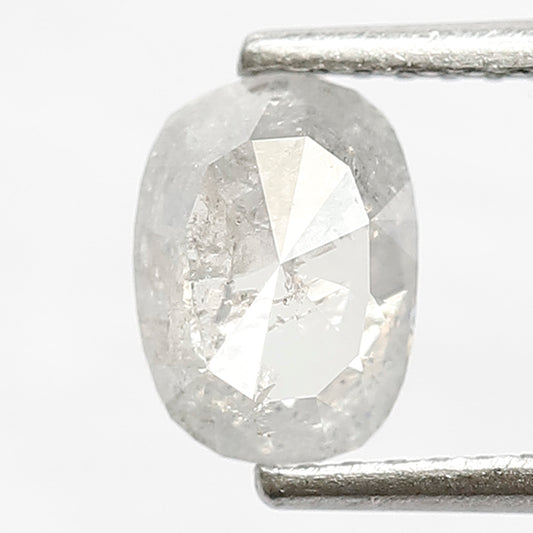 0.78 CT Loose Natural Conflict Free Oval Shape Diamond 7.1 x 5.2 x 2.6 MM Natural Grey Black Color Diamond Salt and Pepper Diamond