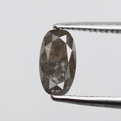 Oval Shape 0.88 CT Salt and Pepper Diamond, Natural Gray Black Ethical Loose Diamond for Unique Wedding Ring Jewelry