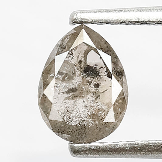 0.80 CT Natural Grey Black Color Diamond Loose Natural 6.7 x 5.1 x 2.8 MM Pear Shape Diamond Salt and Pepper Diamond For Engagement Ring