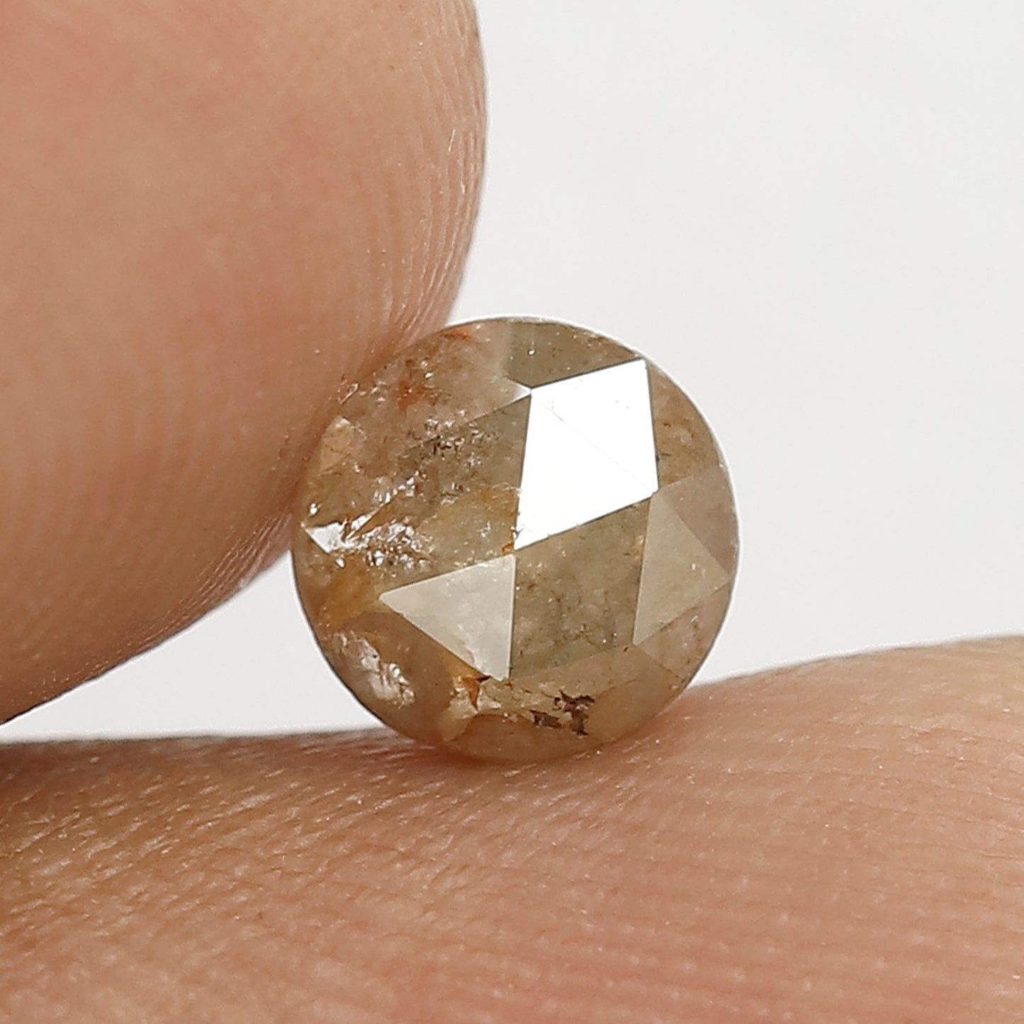 Brownish Color Round Shape Rustic Loose Diamond 0.74 Carat