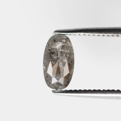 Oval Shape 0.88 CT Salt and Pepper Diamond, Natural Gray Black Ethical Loose Diamond for Unique Wedding Ring Jewelry
