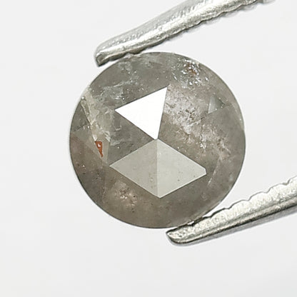 Smoky Grey Color Round Shape Salt and Pepper Loose Rustic Diamond 0.84 Carat