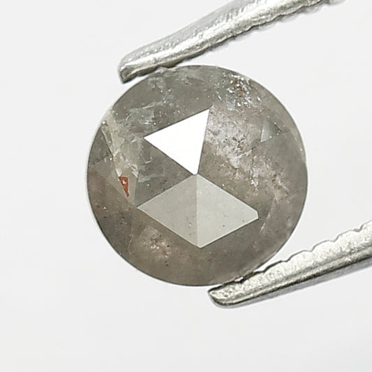 Smoky Grey Color Round Shape Salt and Pepper Loose Rustic Diamond 0.84 Carat