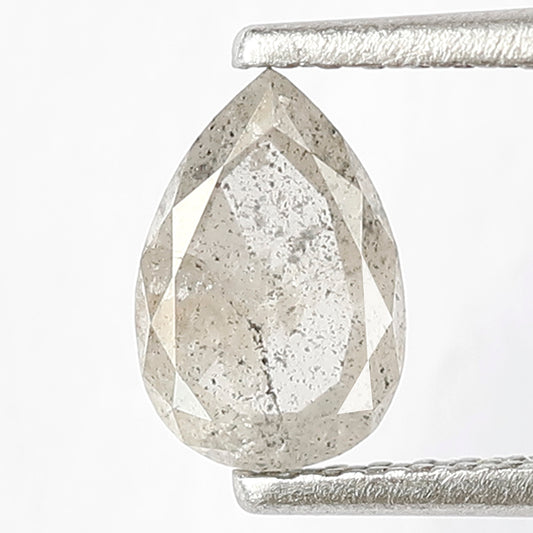 0.75 CT Loose Natural 7.3 x 4.9 x 2.6 MM Pear Shape Diamond Natural Grey Black Color Diamond Ethically Sourced Salt and Pepper Diamond