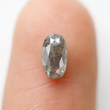 Oval Shape 0.88 CT Salt and Pepper Diamond, Natural Gray Black Ethical Loose Diamond for Unique Wedding Ring Jewelry