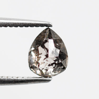 0.61 CT Brown Black Pear Shape Diamond, Natural 6.10 MM Conflict Free Salt and Pepper Diamond For Pear Diamond Ring