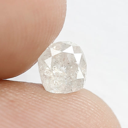 0.49 CT Fancy White Color Cushion Shape Diamond 5.1 x 4.7 x 2.5 MM Loose Natural Unique Old Mine Cut Salt and Pepper Diamond