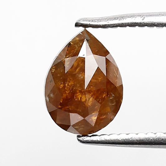 1.09 CT Perfect Pear Shape Fancy Stunning Reddish Yellow Color Salt and Pepper Diamond