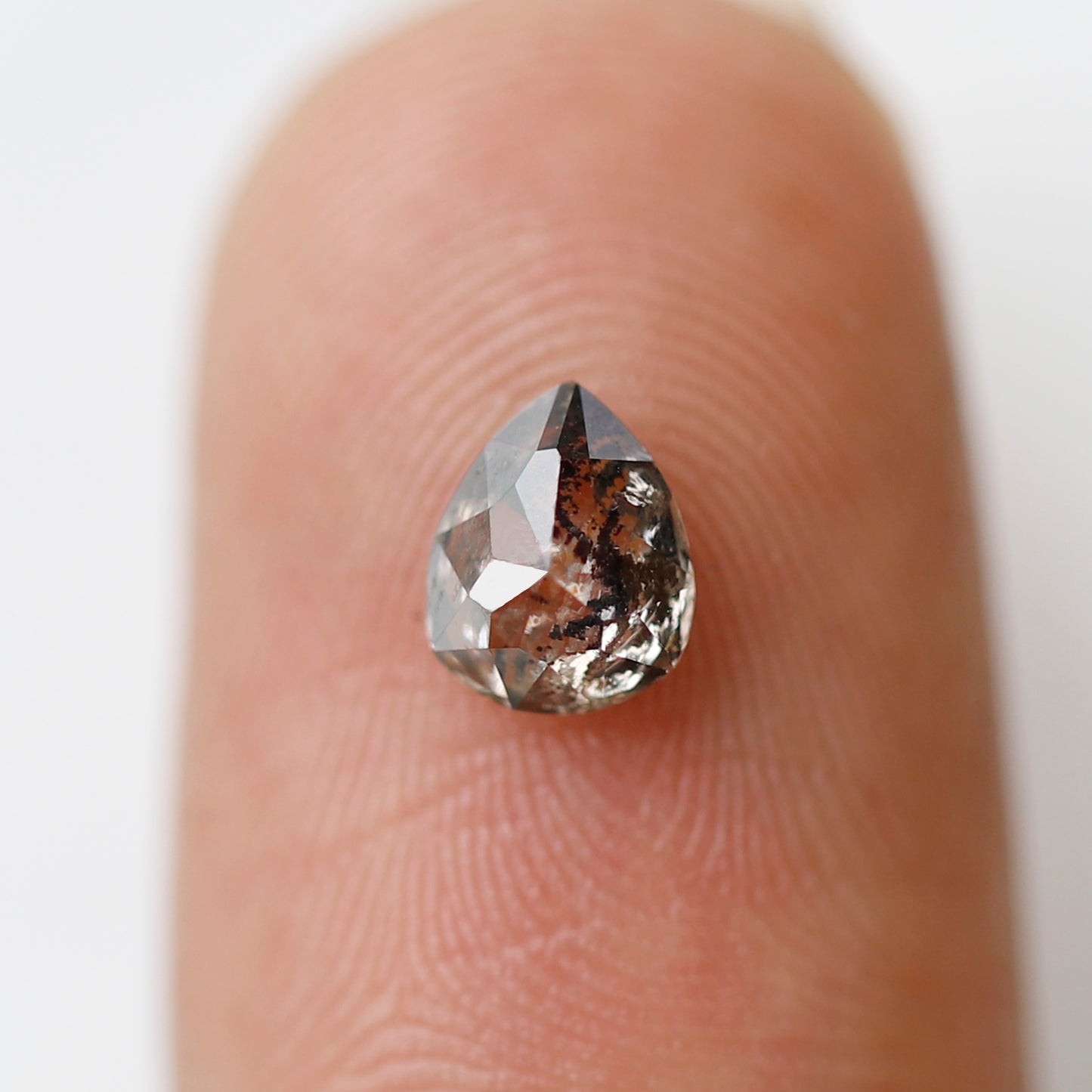 0.61 CT Brown Black Pear Shape Diamond, Natural 6.10 MM Conflict Free Salt and Pepper Diamond For Pear Diamond Ring