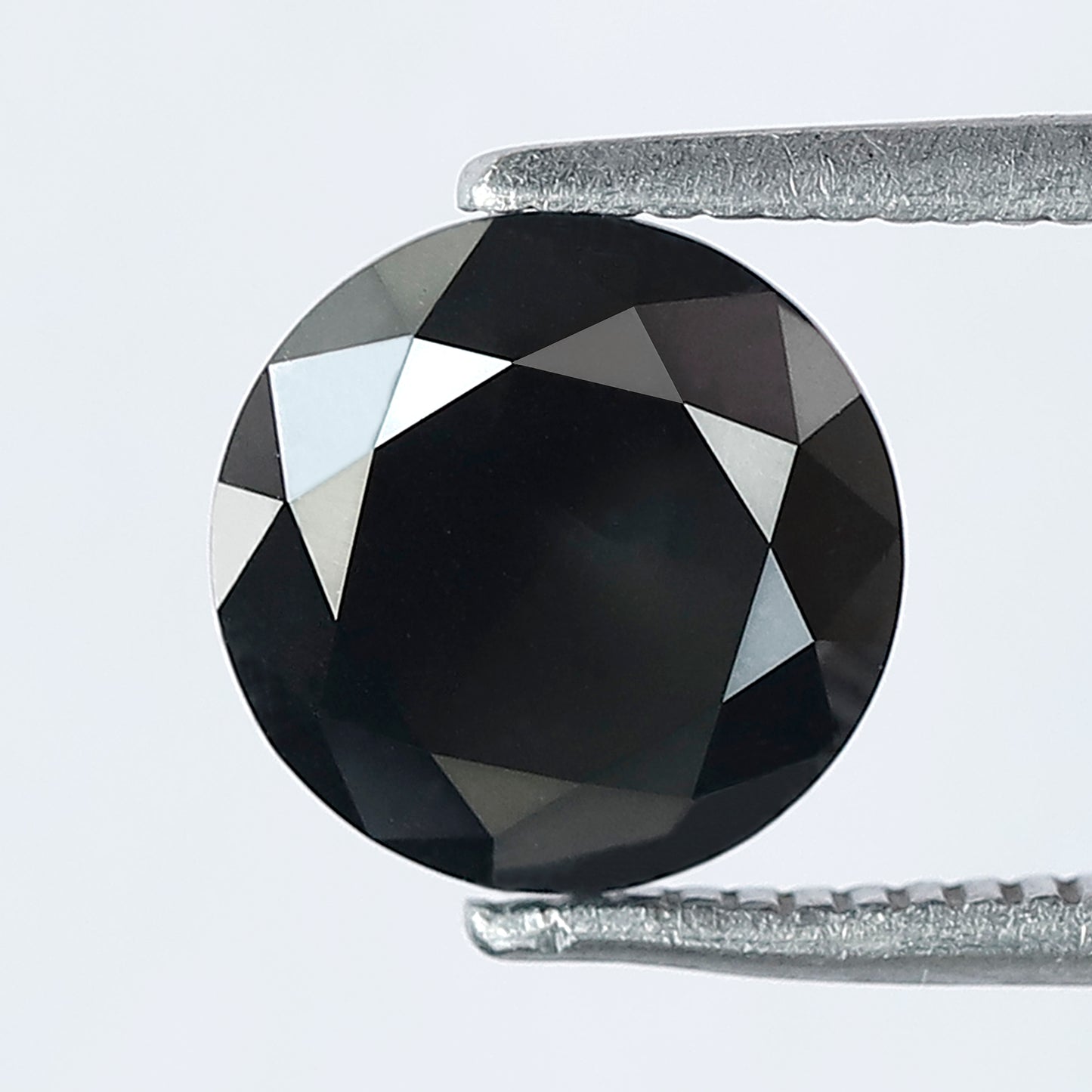 1.78 Ct Round Brilliant cut Jet Black Diamond, Natural Treated Loose Diamond, 7.70 mm Black Diamond for Engagement Ring