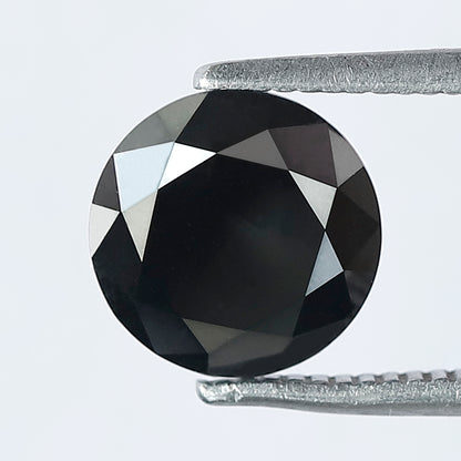 1.78 Ct Round Brilliant cut Jet Black Diamond, Natural Treated Loose Diamond, 7.70 mm Black Diamond for Engagement Ring