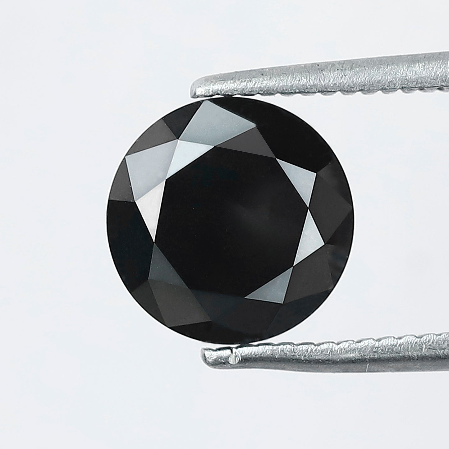 1.78 Ct Round Brilliant cut Jet Black Diamond, Natural Treated Loose Diamond, 7.70 mm Black Diamond for Engagement Ring