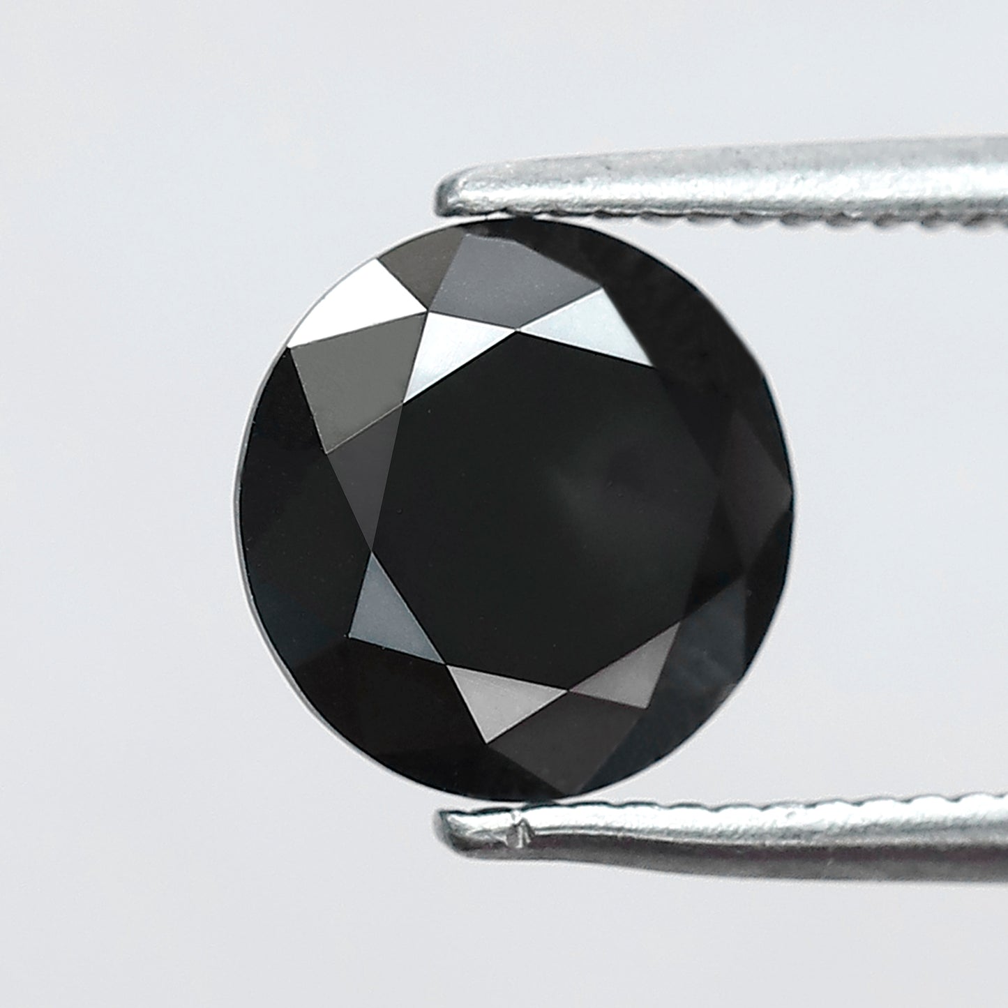 1.78 Ct Round Brilliant cut Jet Black Diamond, Natural Treated Loose Diamond, 7.70 mm Black Diamond for Engagement Ring