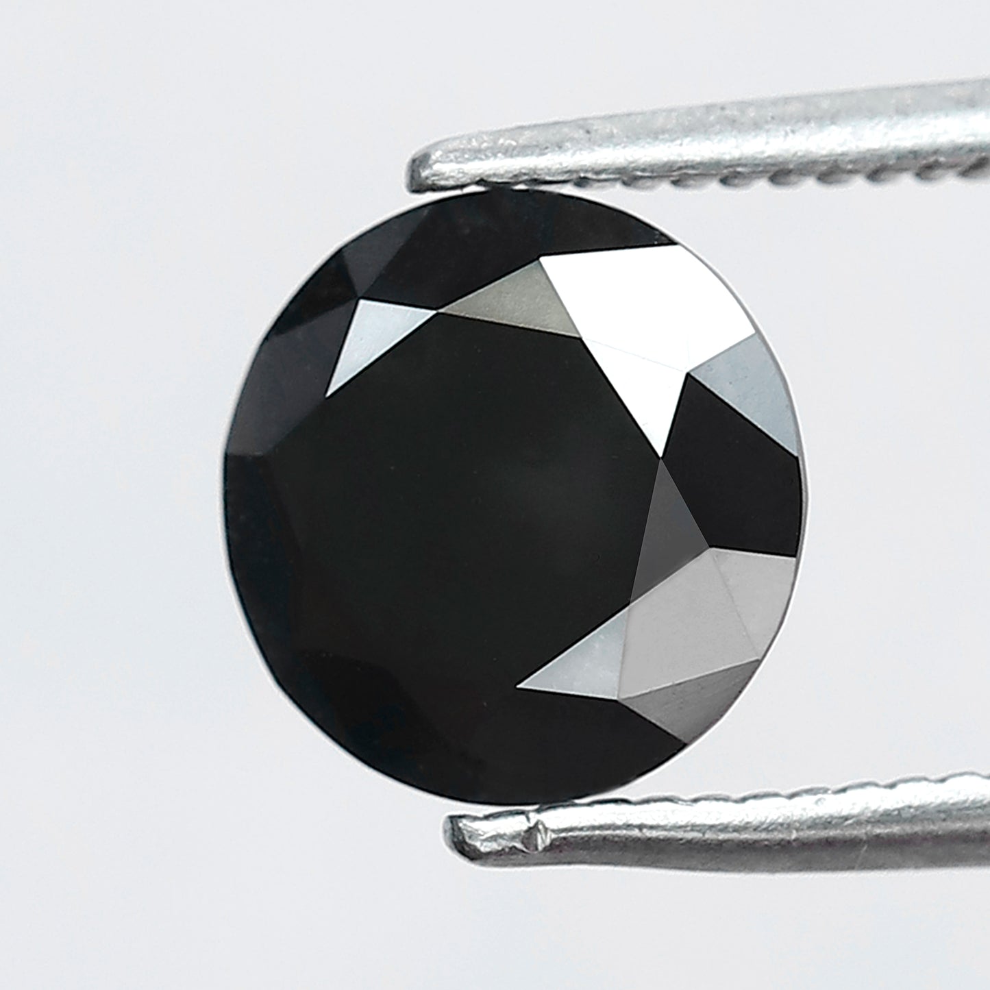 1.78 Ct Round Brilliant cut Jet Black Diamond, Natural Treated Loose Diamond, 7.70 mm Black Diamond for Engagement Ring