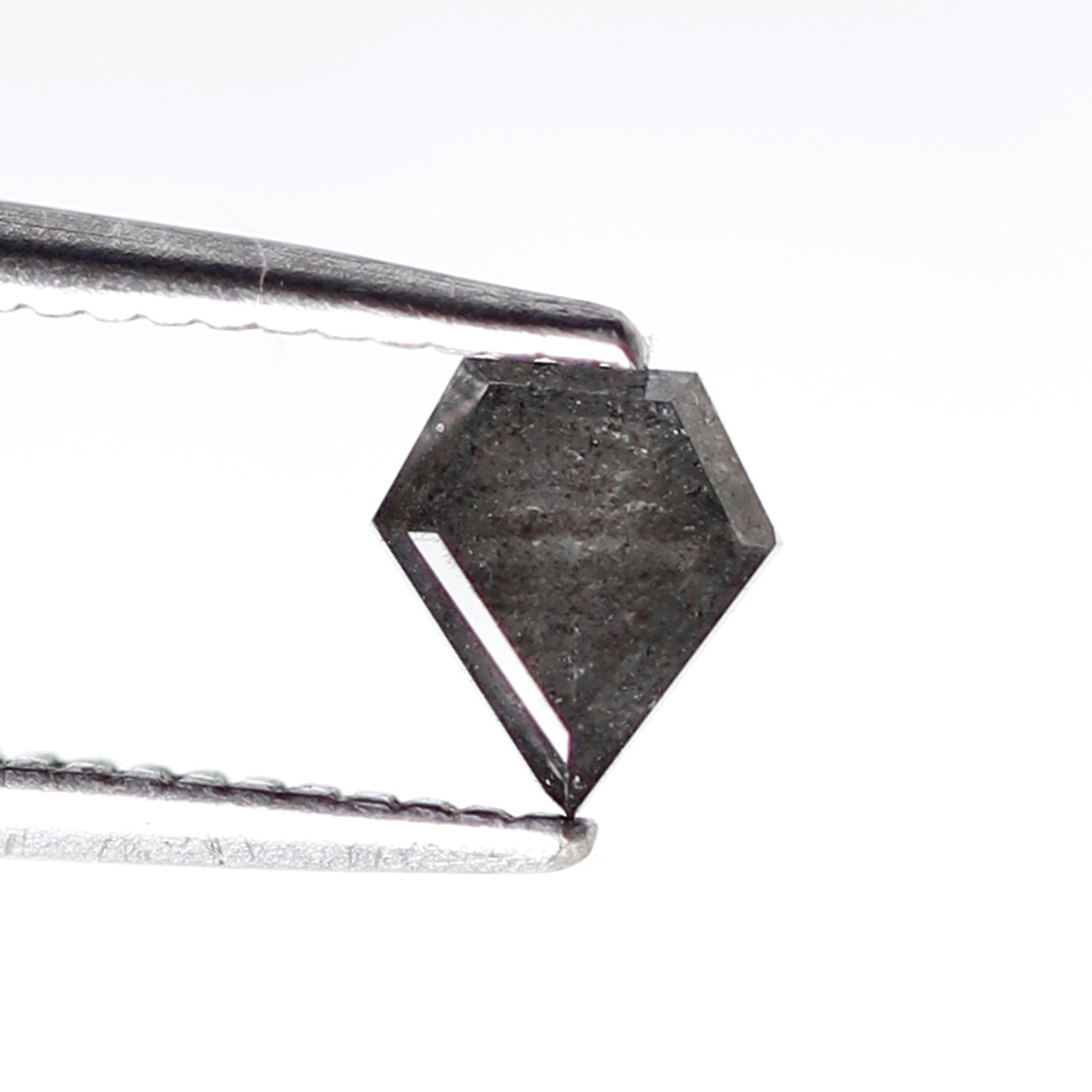0.47 CT Pentagon Shape Loose Diamond, Natural Gray Black Ethical Salt and Pepper Diamond For Custom Pendant and Wedding Band