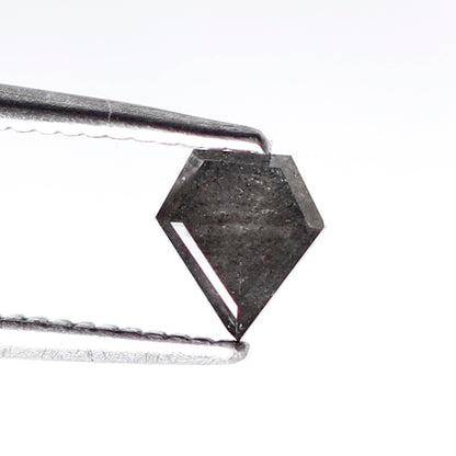 0.47 CT Pentagon Shape Loose Diamond, Natural Gray Black Ethical Salt and Pepper Diamond For Custom Pendant and Wedding Band