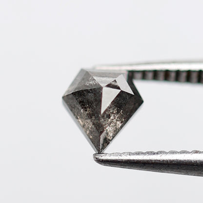 0.47 CT Pentagon Shape Loose Diamond, Natural Gray Black Ethical Salt and Pepper Diamond For Custom Pendant and Wedding Band