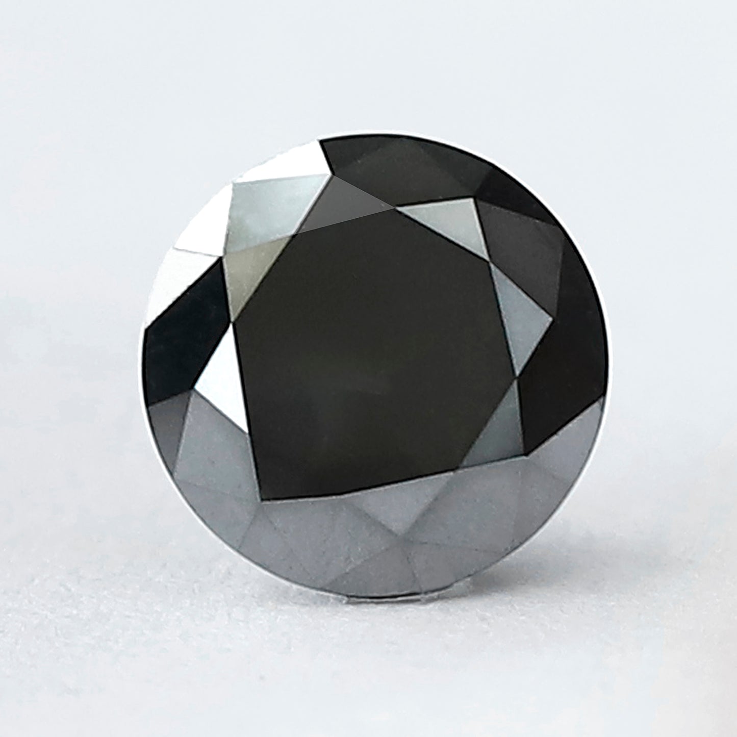 1.78 Ct Round Brilliant cut Jet Black Diamond, Natural Treated Loose Diamond, 7.70 mm Black Diamond for Engagement Ring