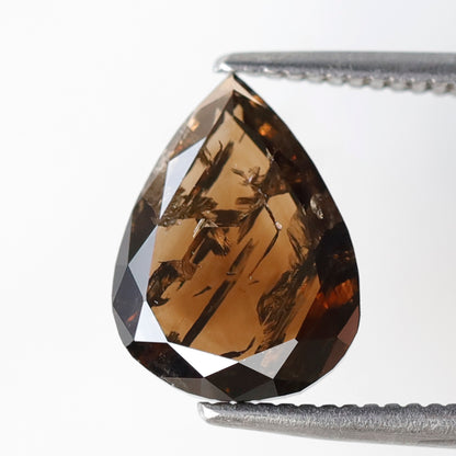 2.25 Ct Pear Shape Rustic Diamond, 10.20 mm Dark Champagne Natural Earth Mined Loose Diamond for Engagement Ring
