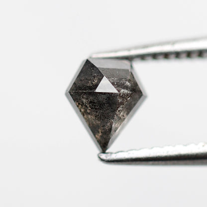 0.47 CT Pentagon Shape Loose Diamond, Natural Gray Black Ethical Salt and Pepper Diamond For Custom Pendant and Wedding Band